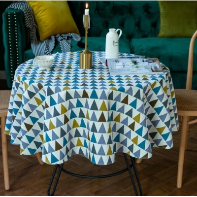 Nordic Ins Style Restaurant Round Cotton Linen Tablecloth